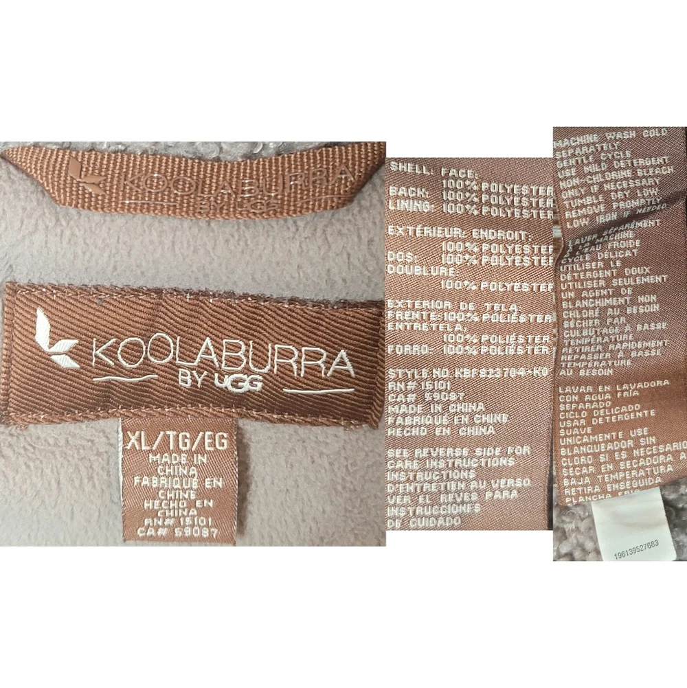 Koolaburra by UGG Cozy Sherpa Jacket Sz XL Truffle Mauve Hooded Zip Up Fleece - Picture 15 of 16